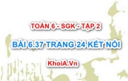 Bài 6.37 trang 24 Toán 6 Tập 2 Kết nối tri thức